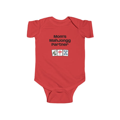 Mom's Mah Jongg Partner Bodysuit | Baby Mahjong Tiles Infant Onesie. For Game Night or Family Outing