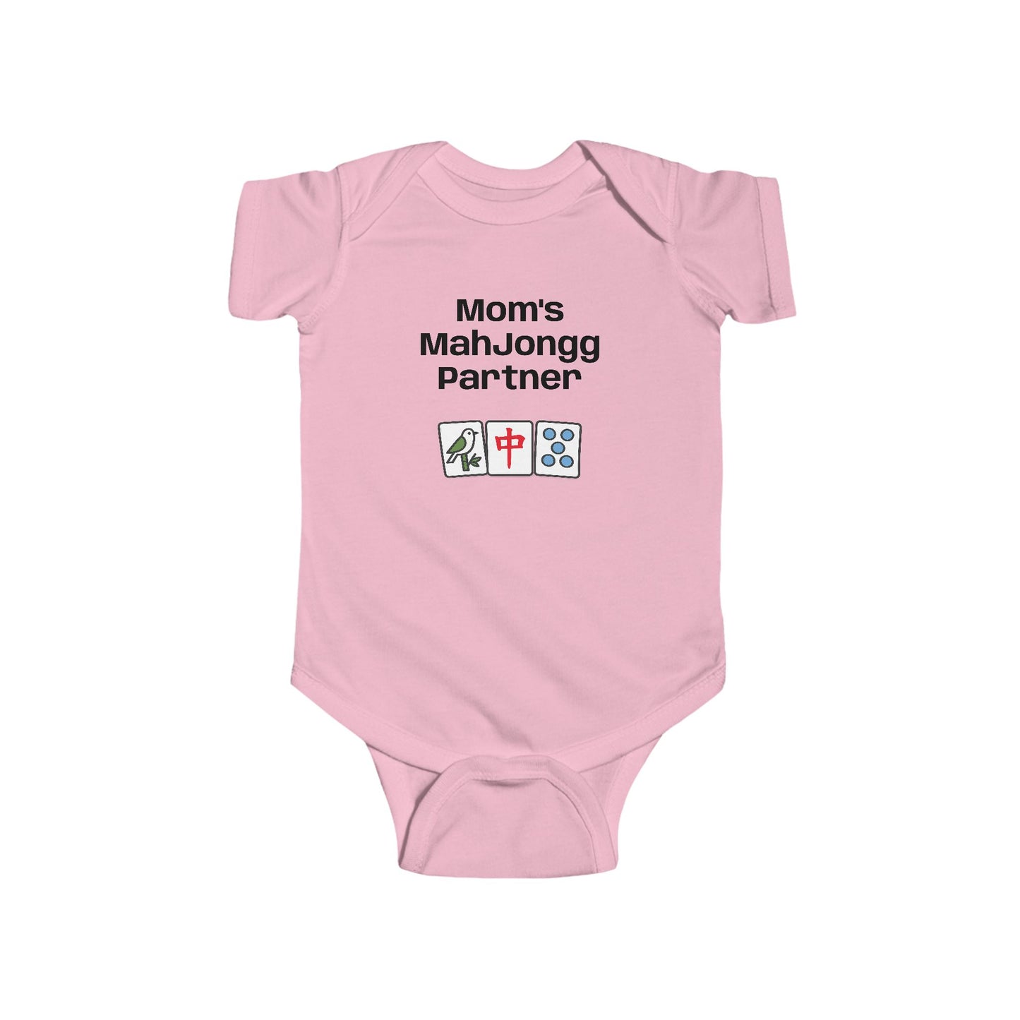 Mom's Mah Jongg Partner Bodysuit | Baby Mahjong Tiles Infant Onesie. For Game Night or Family Outing
