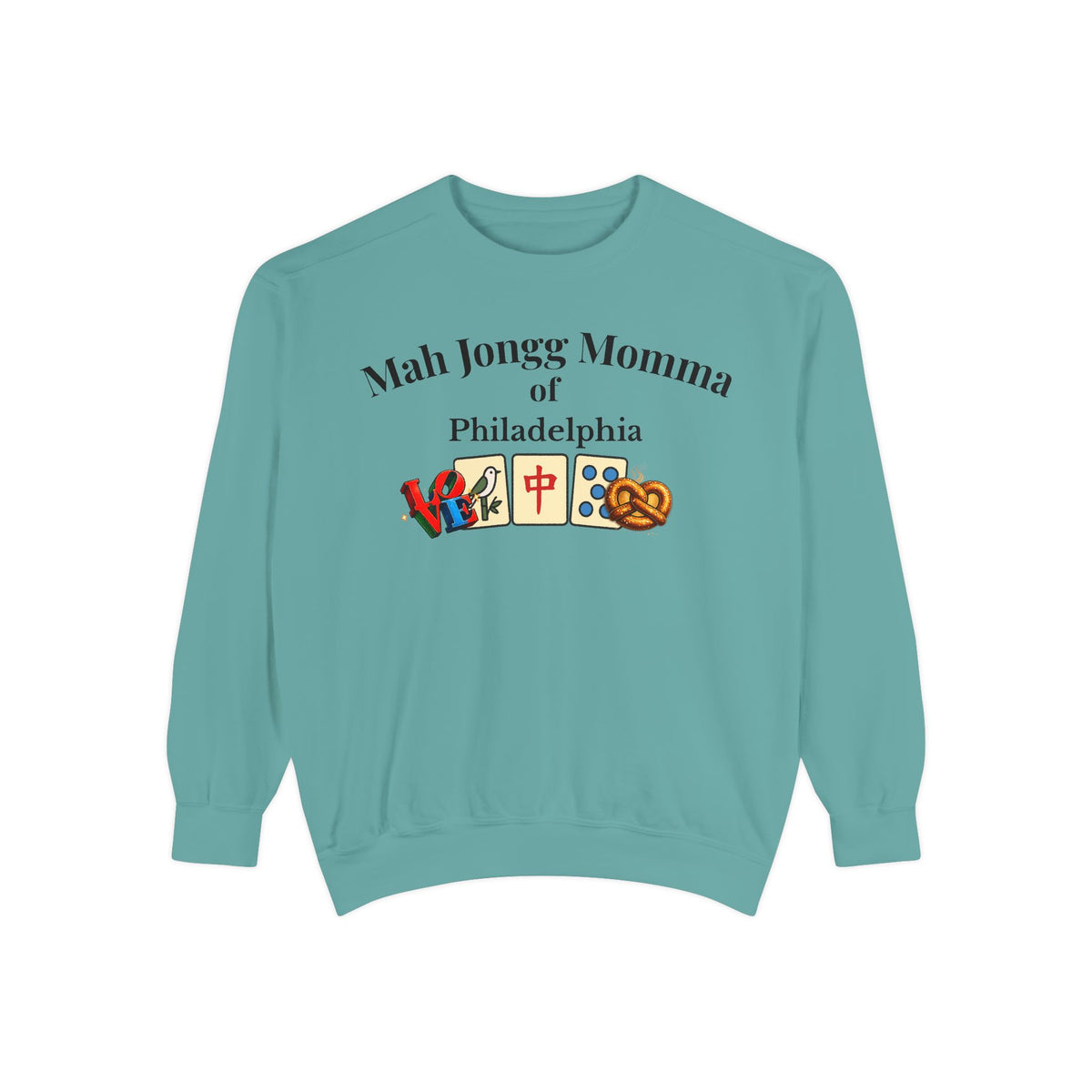 Mah Jongg Momma of Philadelphia Crewneck Sweatshirt - Mahjong Tournament Sweatshirt