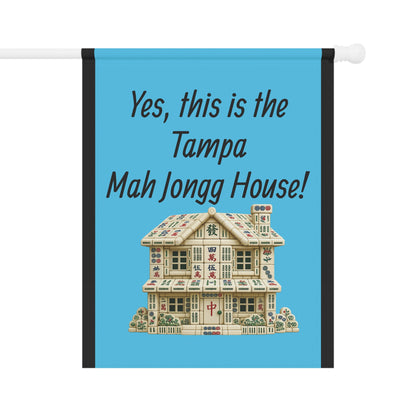 Mah Jongg :"Yes, This Is the Tampa Mah Jongg House!" Blue Mah Jongg Flag