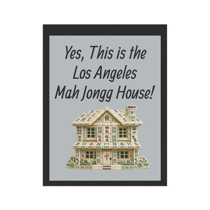 Mah Jongg Flag: "Yes, This Is the Los Angeles Mah Jongg House!"-  Gray Outdoor Flag