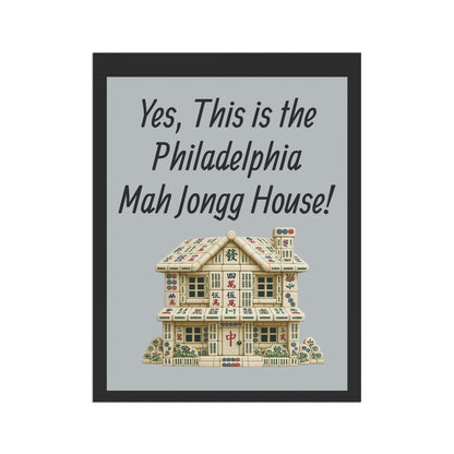 Mah Jongg Flag: "Yes, This Is the Connecticut Mah Jongg House!"-  Gray Outdoor Flag