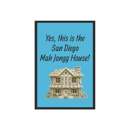 Mah Jongg :"Yes, This Is the San Diego Mah Jongg House!" Blue Mah Jongg Flag