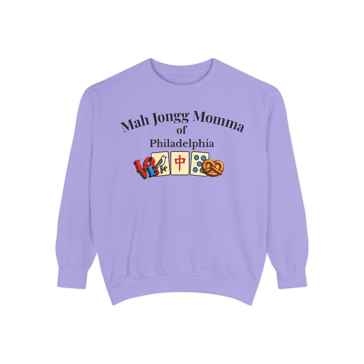 Mah Jongg Momma of Philadelphia Crewneck Sweatshirt - Mahjong Tournament Sweatshirt
