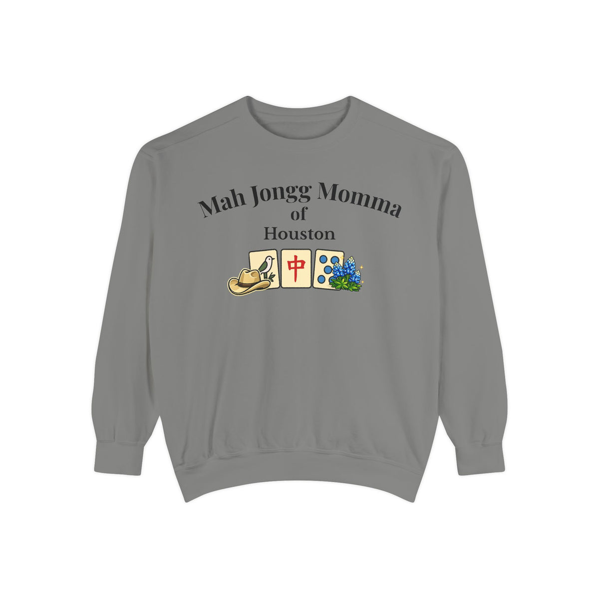 Mah Jongg Momma of Houston Crewneck Sweatshirt - Mahjong Tournament Sweatshirt