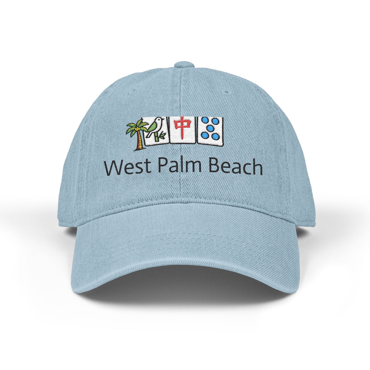 Mah Jongg West Palm Beach Embroidered  Jean Hat - For MahJong Players