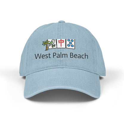 Mah Jongg West Palm Beach Embroidered  Jean Hat - For MahJong Players
