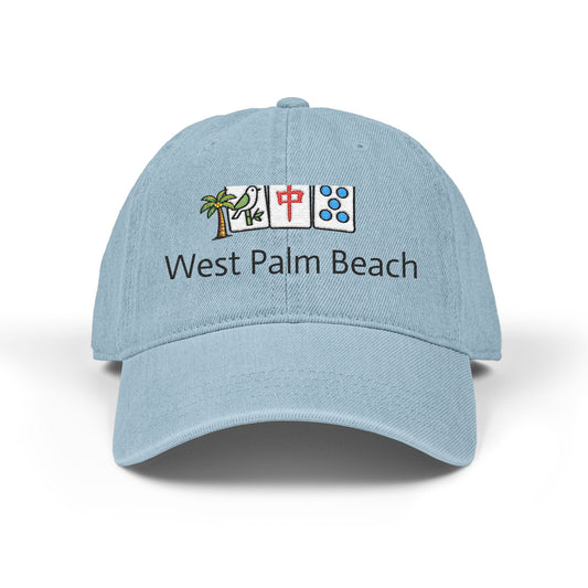 Mah Jongg West Palm Beach Embroidered  Jean Hat - For MahJong Players