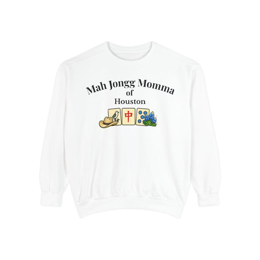 Mah Jongg Momma of Houston Crewneck Sweatshirt - Mahjong Tournament Sweatshirt