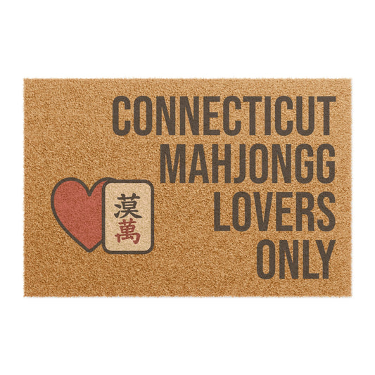 Connecticut Mahjongg Lovers Only Doormat | Customized City, State or Hometown Option - Perfect for Mah Jongg Game Night