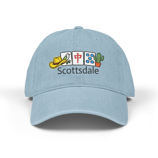 Mah Jongg Scottsdale Embroidered  Jean Hat - For MahJong Players