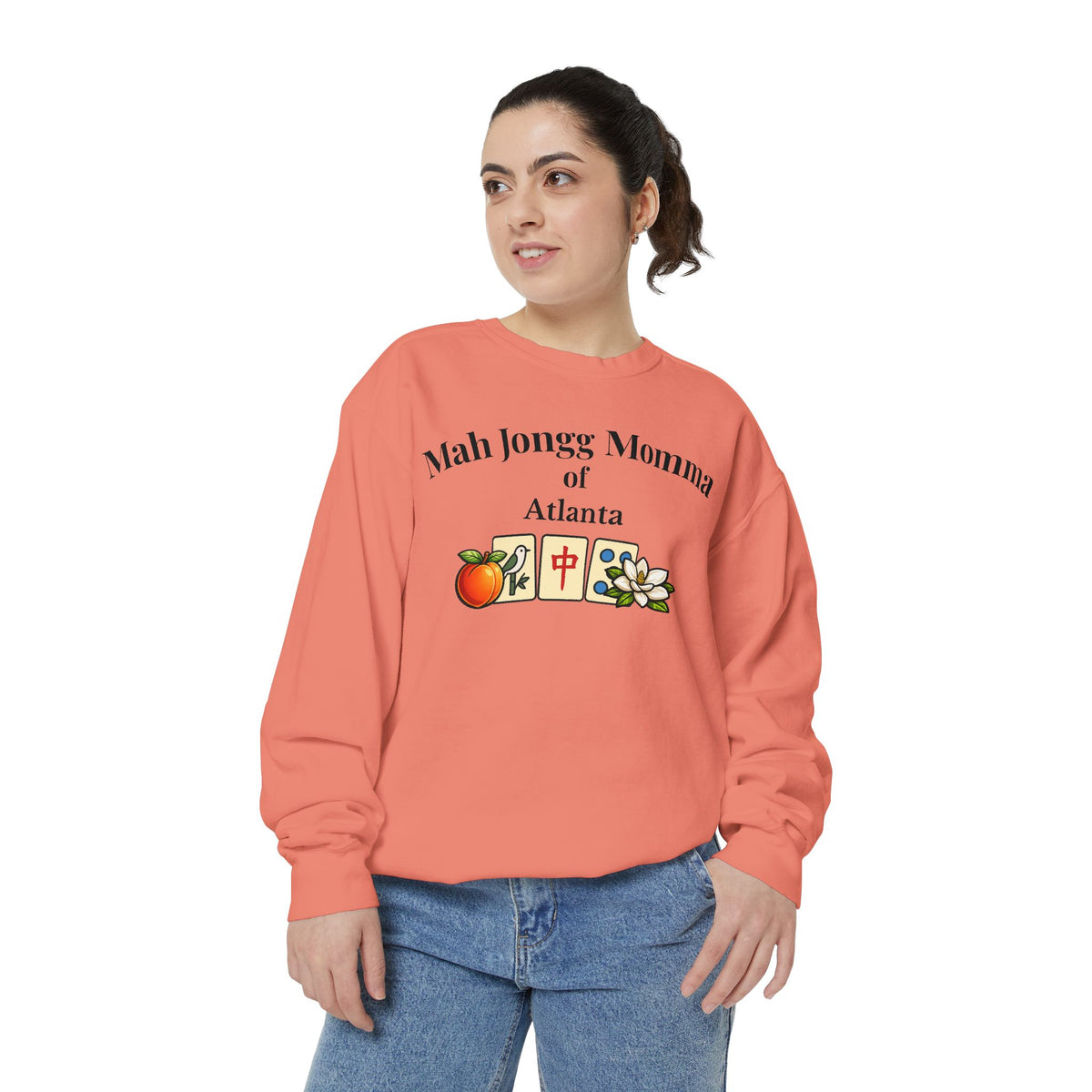 Mah Jongg Momma of Atlanta Crewneck Sweatshirt - Mahjong Tournament Sweatshirt