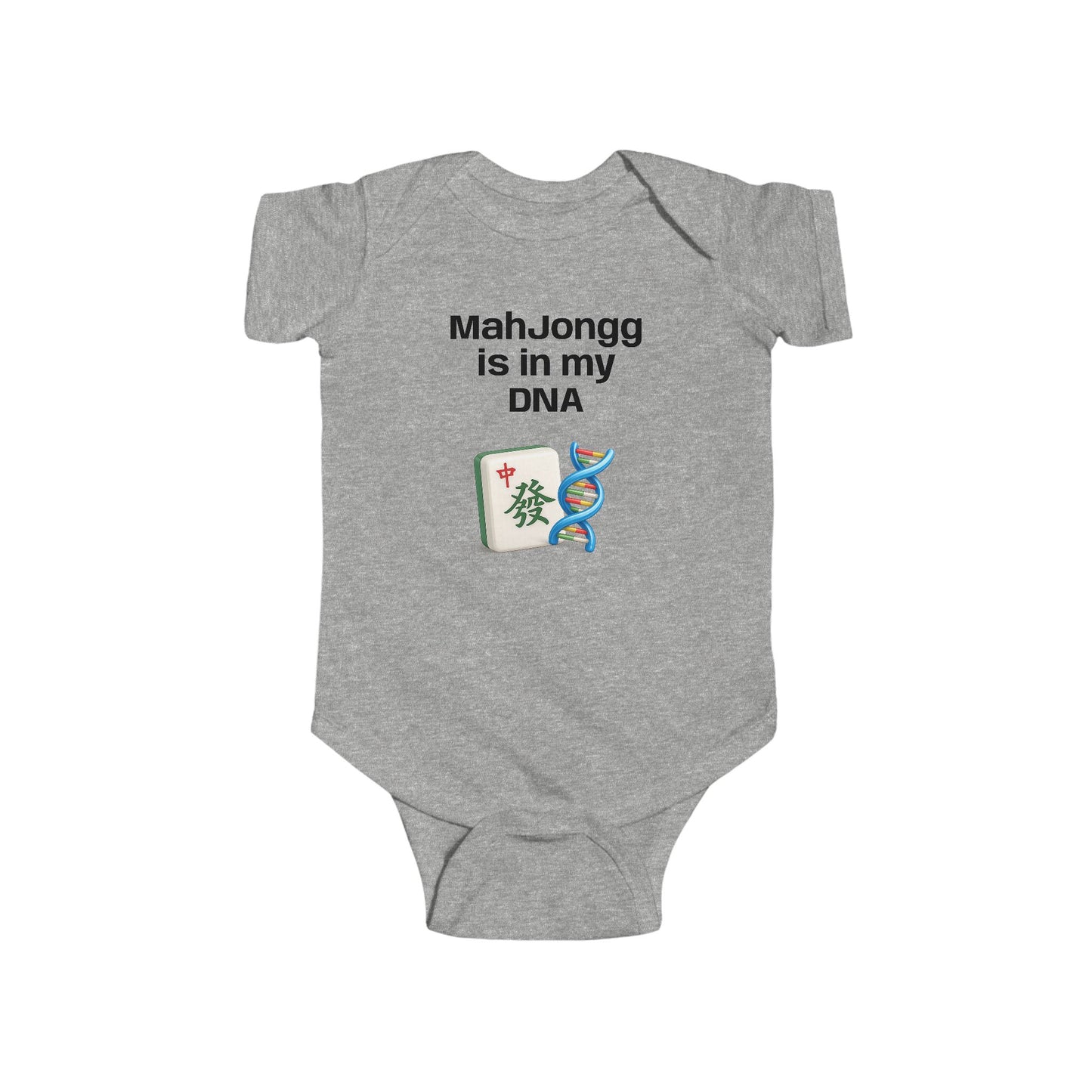 Mah Jongg is in my DNA Infant Bodysuit | Mah Jongg tile and DNA graphic  Onesies- For Mah Jongg Games or Family Gatherings