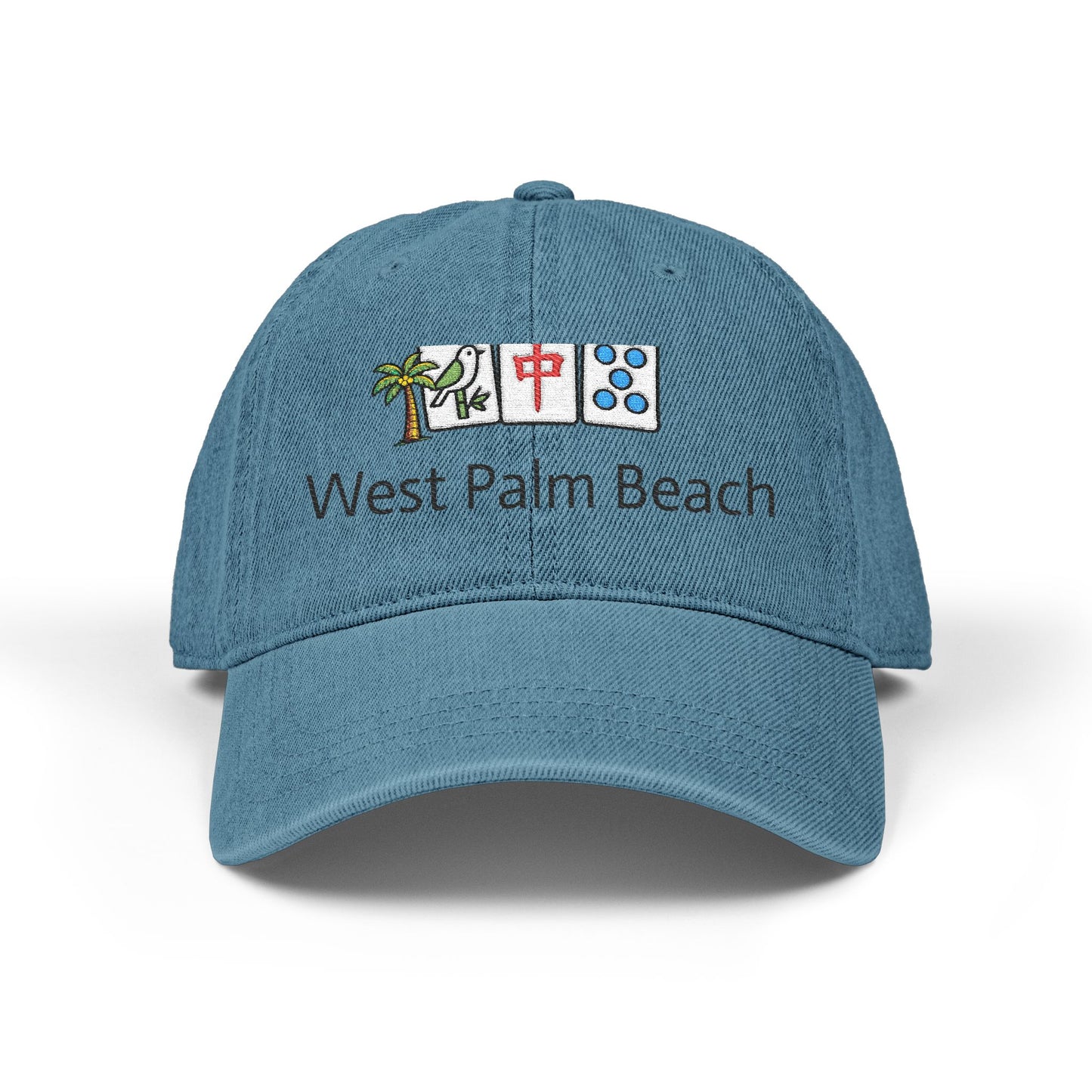 Mah Jongg West Palm Beach Embroidered  Jean Hat - For MahJong Players