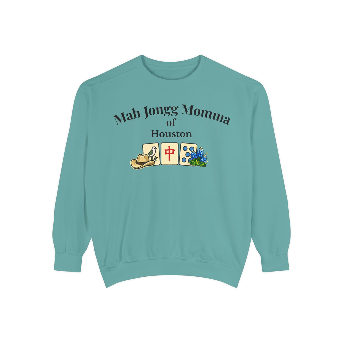 Mah Jongg Momma of Houston Crewneck Sweatshirt - Mahjong Tournament Sweatshirt