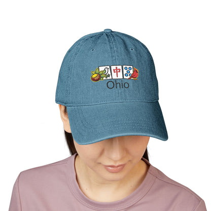 Mah Jongg Ohio Embroidered  Jean Hat - For MahJong Players