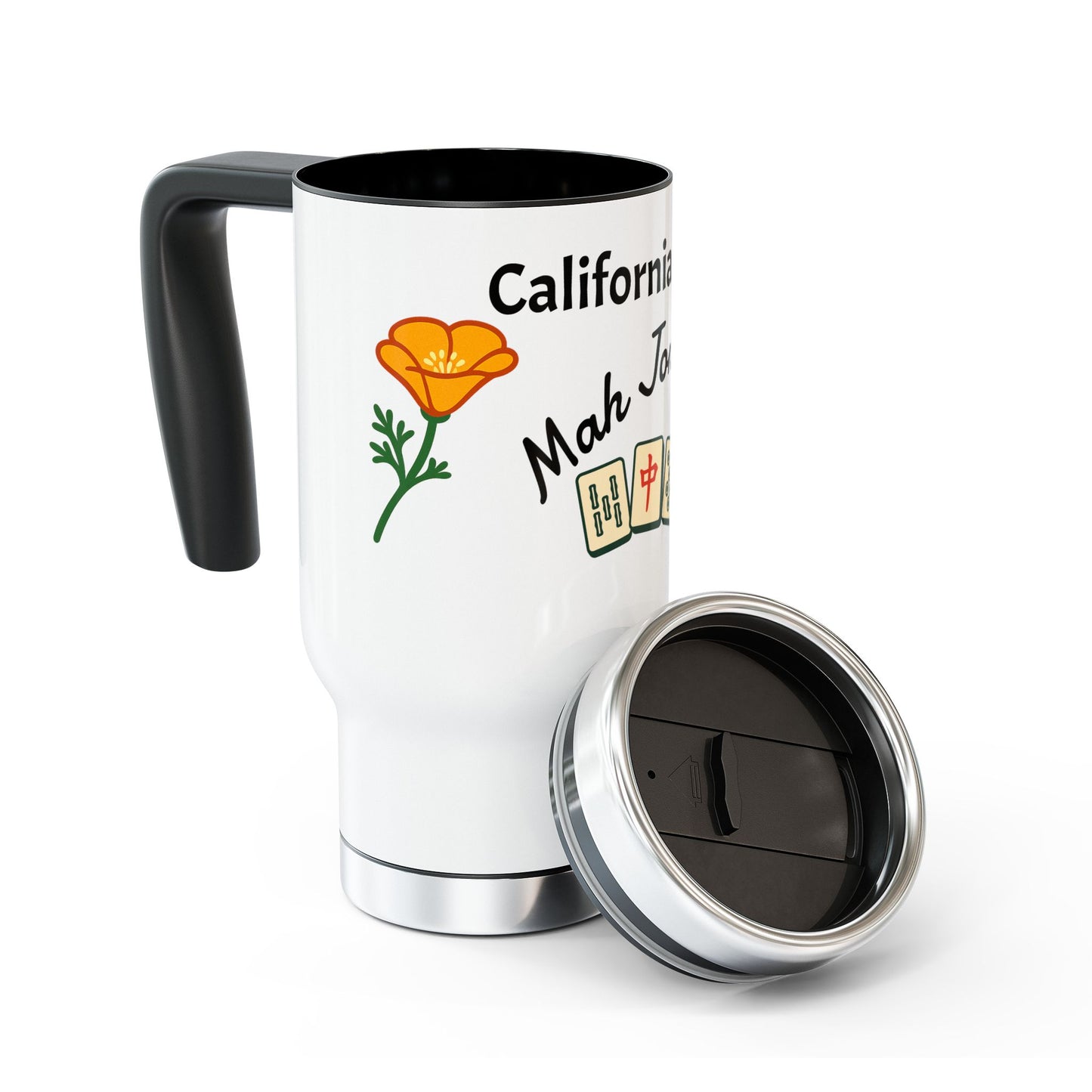 California Mah Jongg travel mug | 14oz stainless steel travel mug with handle