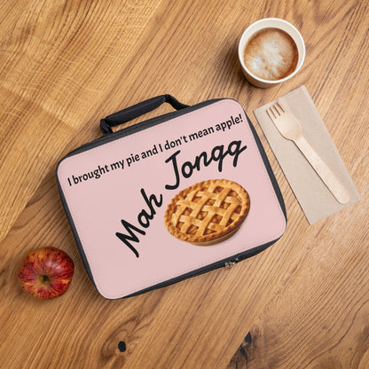 Pink Mah Jong Pie Lunch Bag | I brought my pie and I don't mean apple -- Insulated Lunch Tote