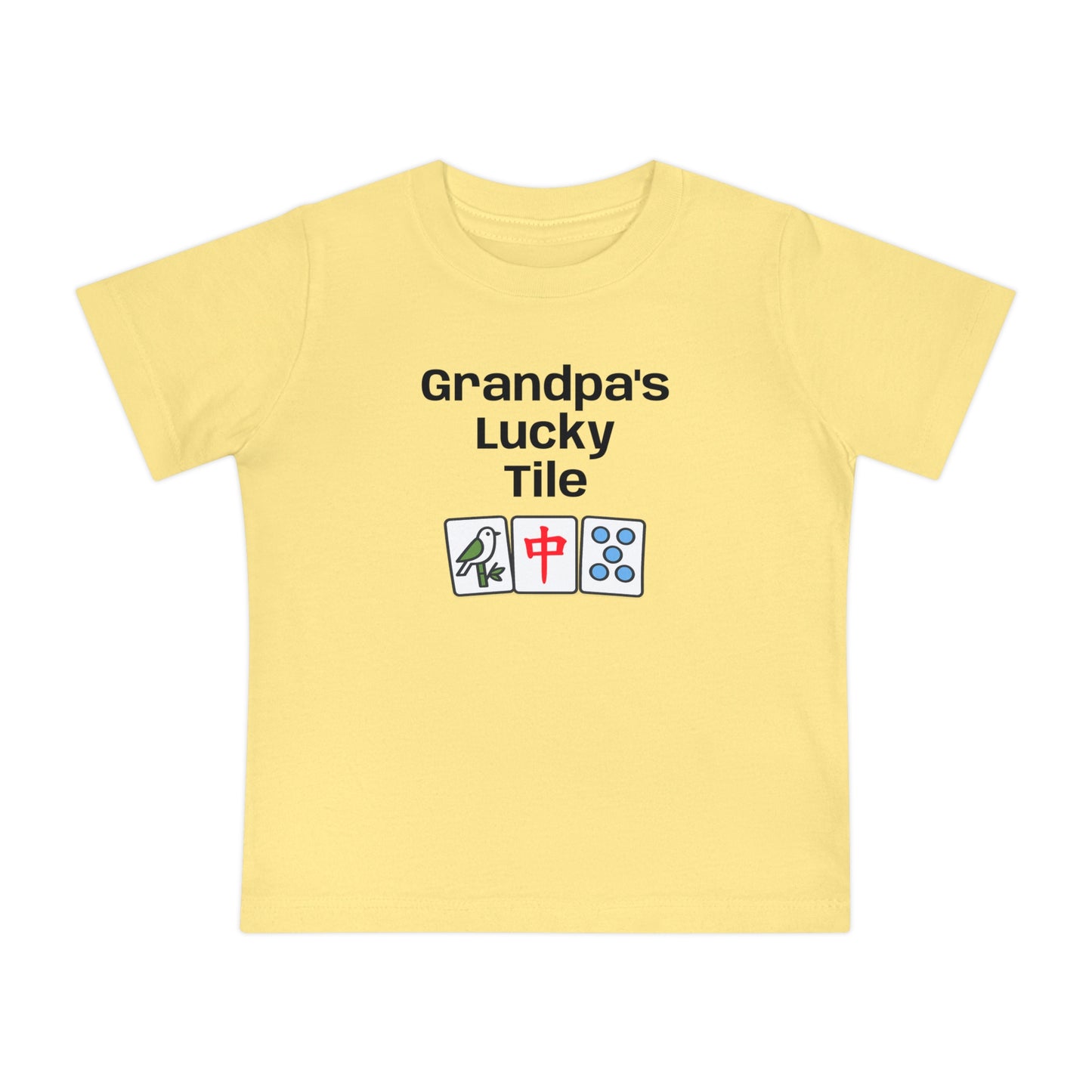 Grandpa's Lucky Tile Baby T-Shirt - Cute Mahjong Infant Tee