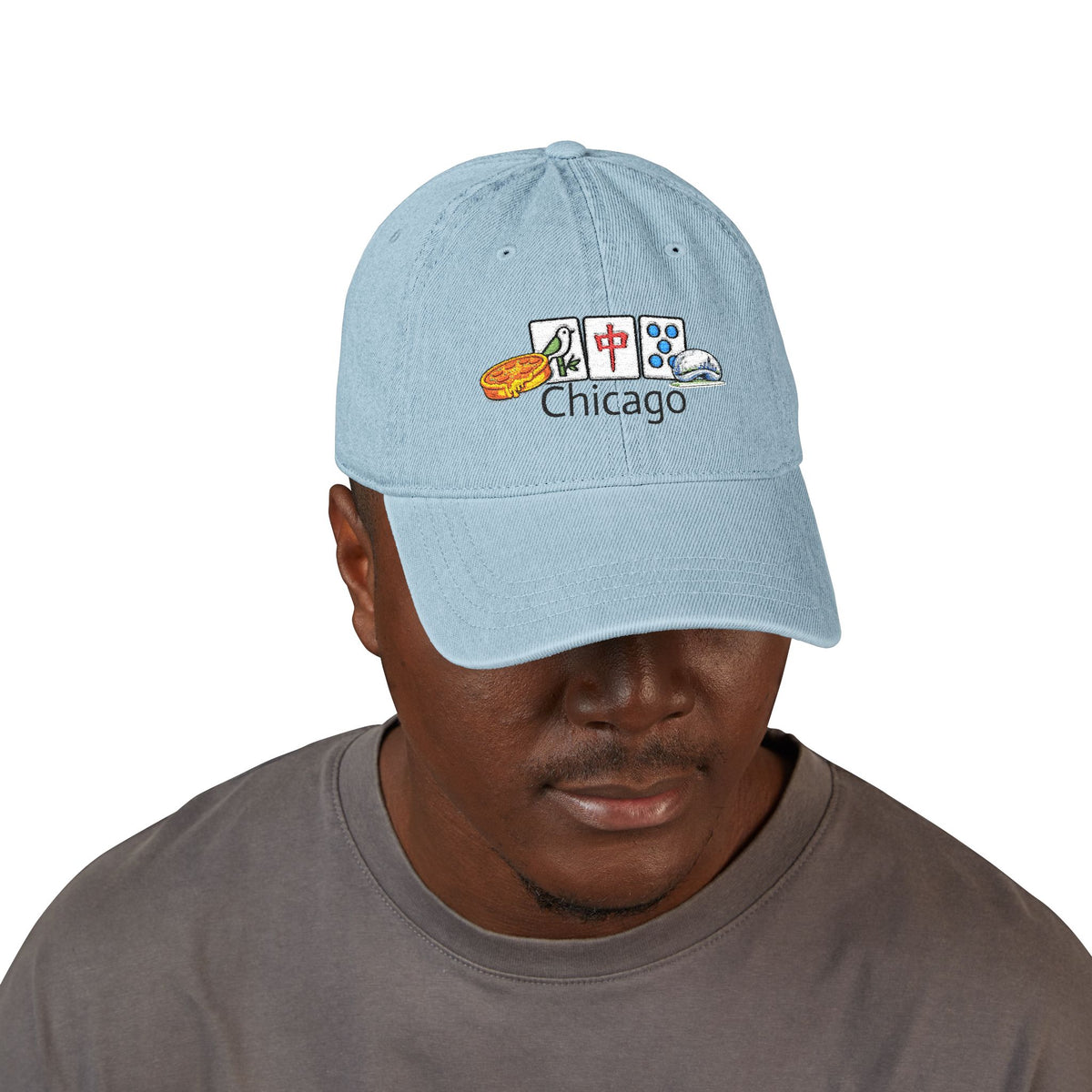 Mah Jongg Chicago Embroidered  Jean Hat - For MahJong Players