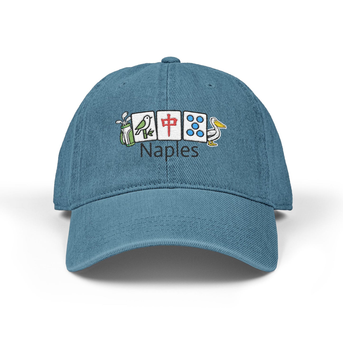 Mah Jongg Naples Embroidered  Jean Hat - For MahJong Players