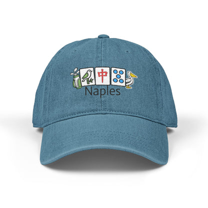 Mah Jongg Naples Embroidered  Jean Hat - For MahJong Players
