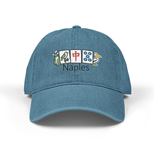Mah Jongg Naples Embroidered  Jean Hat - For MahJong Players