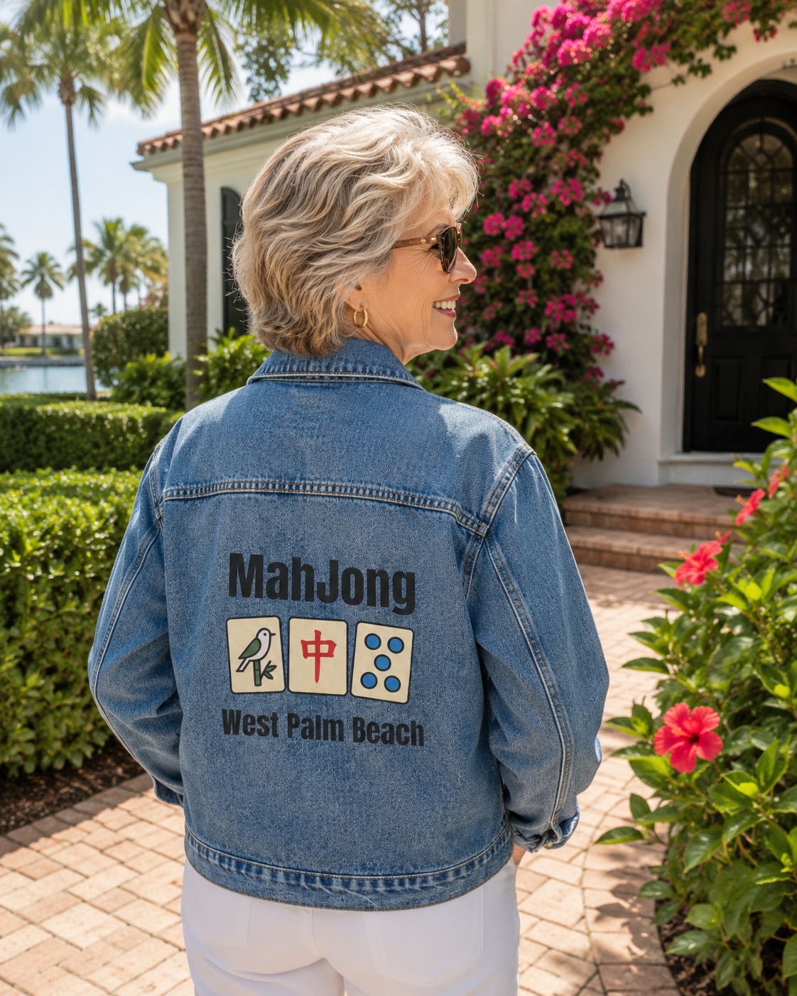 Mah Jongg Women's Denim Jacket - West Palm Beach - For Mah Jong Player