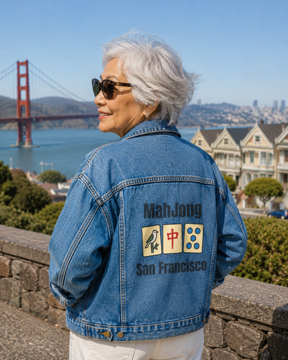 Mah Jongg Women's Denim Jacket - San Francisco - For Mah Jong Player
