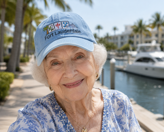 Mah Jongg Fort Lauderdale Embroidered  Jean Hat - For MahJong Players