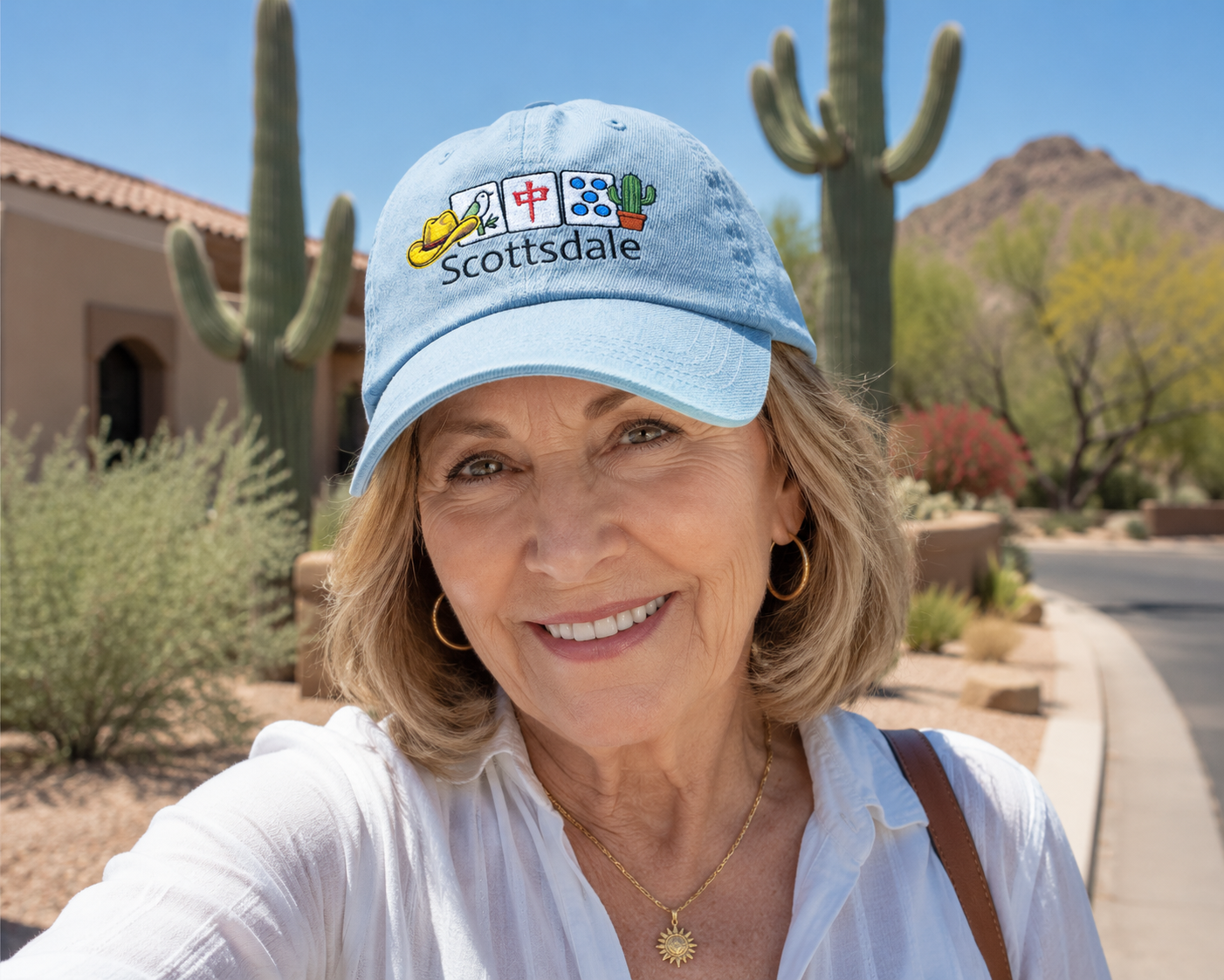 Mah Jongg Scottsdale Embroidered  Jean Hat - For MahJong Players