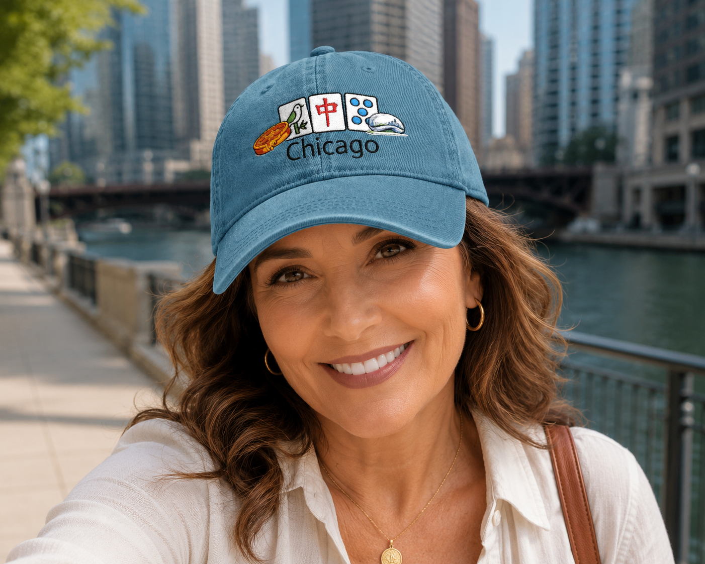 Mah Jongg Chicago Embroidered  Jean Hat - For MahJong Players