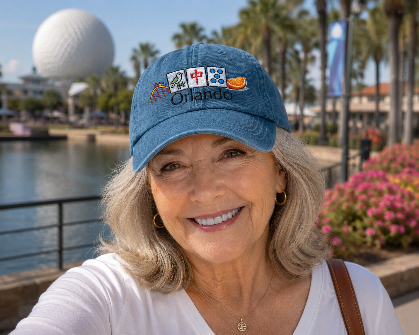 Mah Jongg Orlando Embroidered  Jean Hat - For MahJong Players