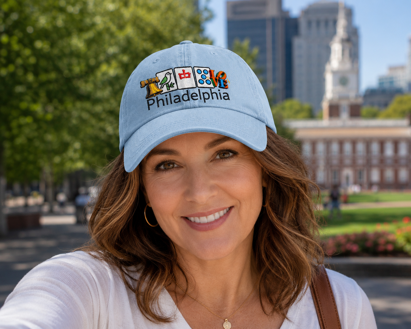 Mah Jongg Philadelphia Embroidered  Jean Hat - For MahJong Players