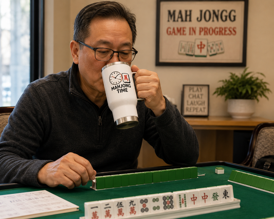 Mahjong Time travel mug | Stainless Steel Travel Mug with Handle