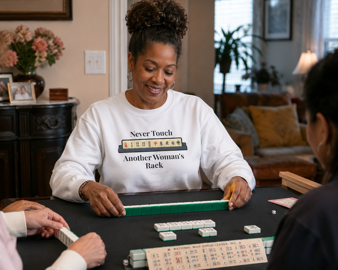 Mah Jongg "Never Touch Another Women's Rack Sweatshirt