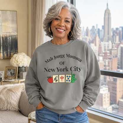 Mah Jongg Momma of New York City Sweatshirt - Comfort Colors Crewneck - Mahjong Player Gift - Tournament Sweatshirt - Mahjong Club Apparel