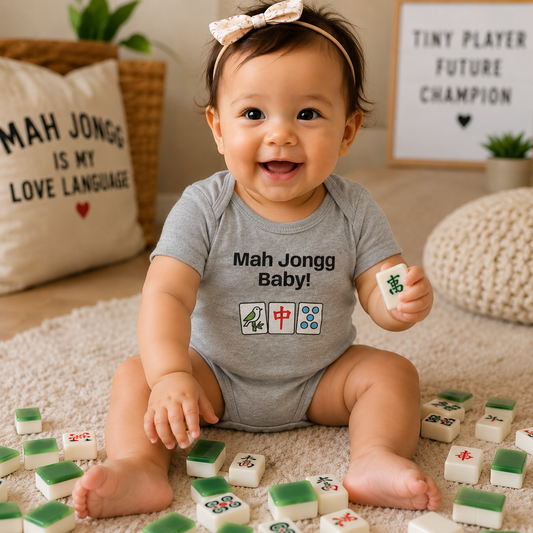 Mah Jongg Baby! Infant Bodysuit - Cute Mahjong Tiles Onesie for Newborns & Baby Showers