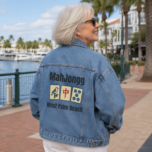 Mah Jongg Women's Denim Jacket - West Palm Beach - For Mah Jong Player