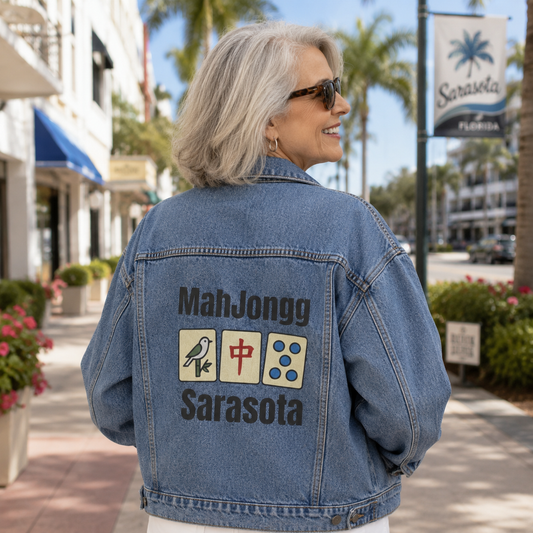 Mah Jongg Women's Denim Jacket - Sarasota - For Mah Jong Player