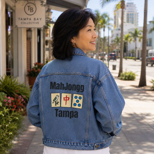 Mah Jongg Women's Denim Jacket - Tampa - For Mah Jong Player