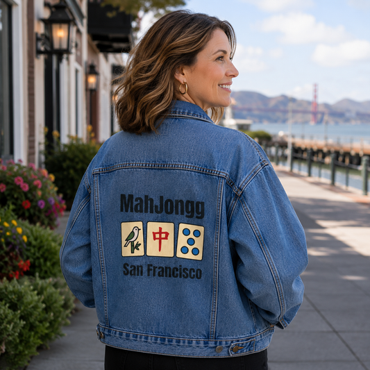 Mah Jongg Women's Denim Jacket - San Francisco - For Mah Jong Player