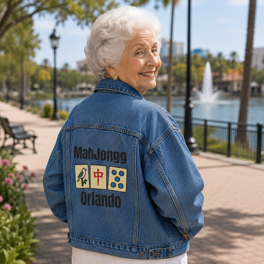 Mah Jongg Women's Denim Jacket - Orlando - For Mah Jong Player
