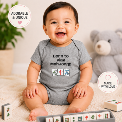 Born to Play Mah Jongg Infant Onies | Baby Mah Jongg Clothing - For Game Day or Family Outing