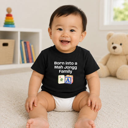 Born into a Mah Jongg Family T-Shirt - Cute Mahjong Infant Tee