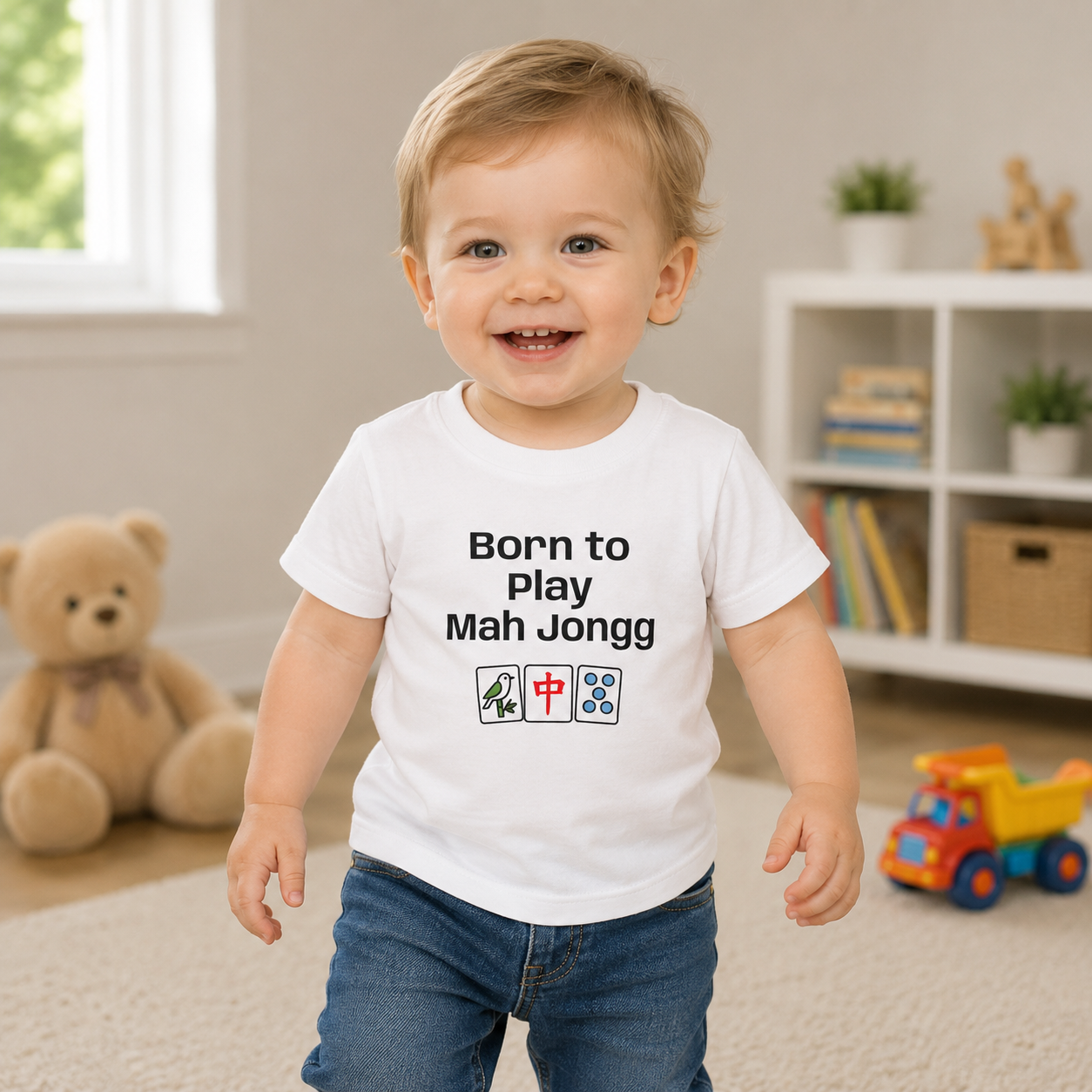 Born To Play Maj Jongg T-Shirt - Cute Mahjong Infant Tee