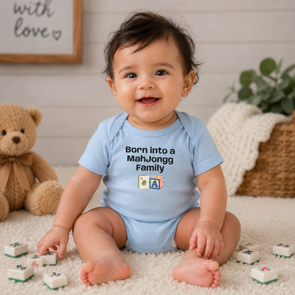 Born into a Mah Jongg Family Infant Bodysuit | Baby Onesie - for Mah Jongg Game or Family Gathering