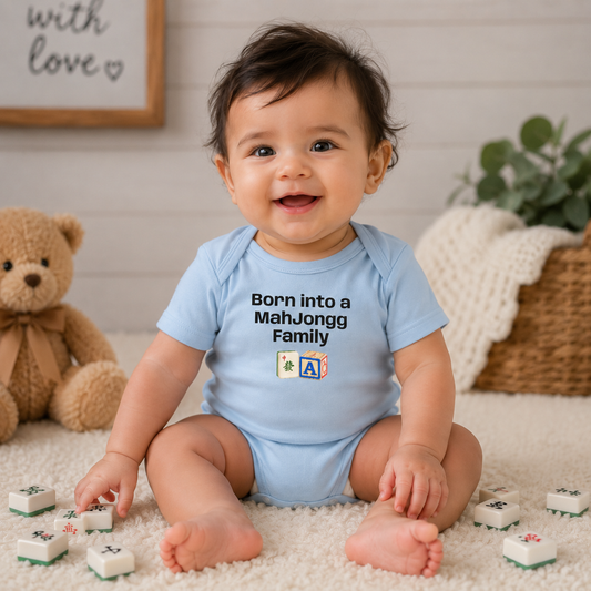 Born into a Mah Jongg Family Infant Bodysuit | Baby Onesie - for Mah Jongg Game or Family Gathering