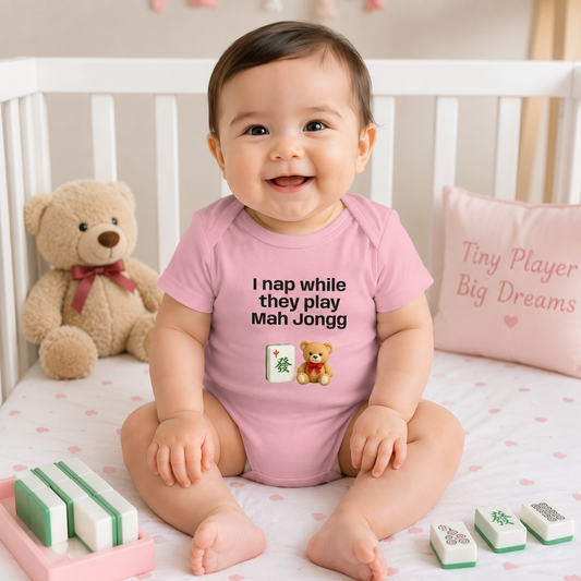 I Nap While They Play Mah Jongg infant bodysuit | Mah Jongg  baby onesie - For Mah Jongg Game or Family Gathering