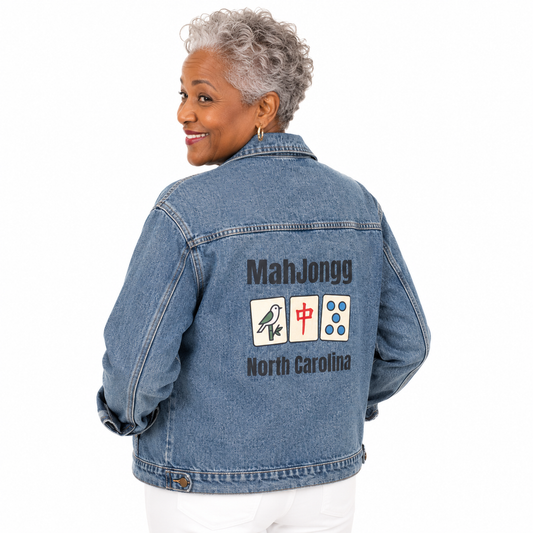 Mah Jongg Women's Denim Jacket - North Carolina - For Mah Jong Player